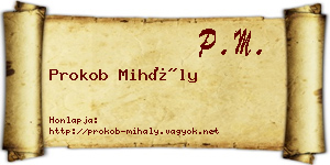 Prokob Mihály névjegykártya